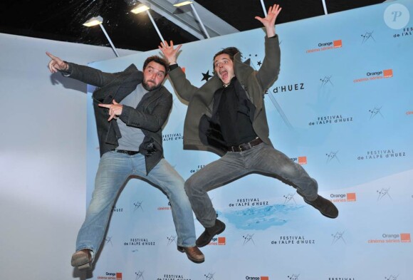 Denis Menochet et Raphael Personnaz à la cérémonie de remise de prix du festival de l'Alpe d'Huez. 22/01/2011