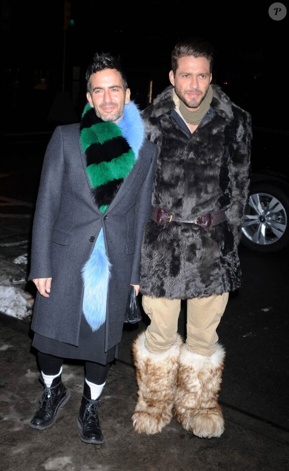 Marc Jacobs et Lorenzo Martone à l'inauguration d'une exposition consacrée à George Condo, le 25 janvier 2011.