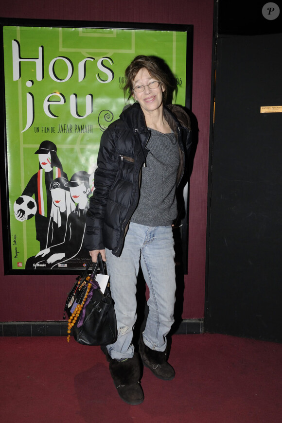 Jane Birkin lors de la projection du film Hors jeu à Paris en soutien au réalisateur Jafar Panahi le 1er février 2011