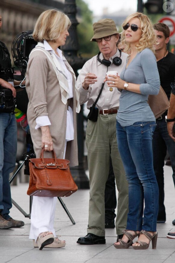 Sur le tournage de Midnight in Paris, de Woody Allen, lors de l'été 2010.