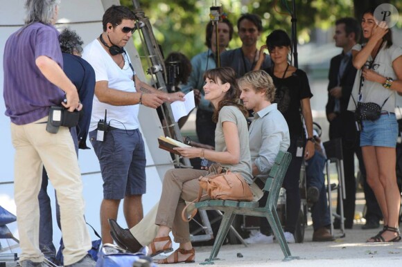 Sur le tournage de Midnight in Paris, de Woody Allen, lors de l'été 2010.
