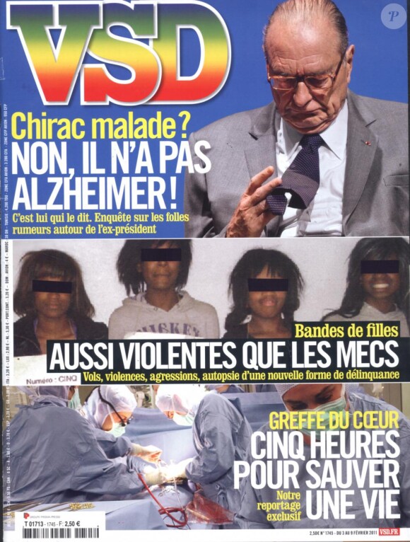 La couverture de VSD, en kiosque le 3 février 2011