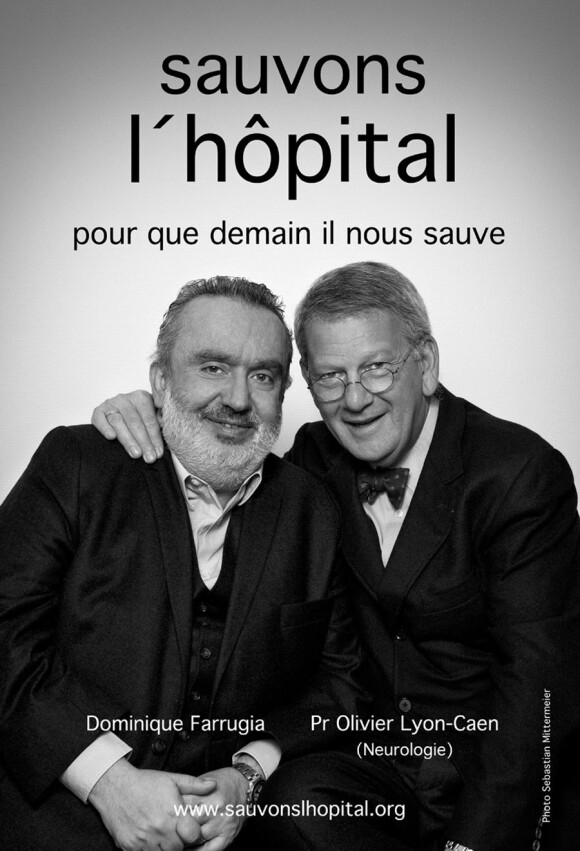 Dominique Farrugia et le Professeur Olivier Lyon-Caen pour l'association Sauvons l'Hôpital