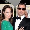 Brad Pitt et Angelina jolie, Golde Globes, à Los Angeles, le 16 janvier 2011