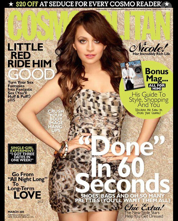 Nicole Richie en couverture du magazine Cosmopolitan australien, mars 2011.