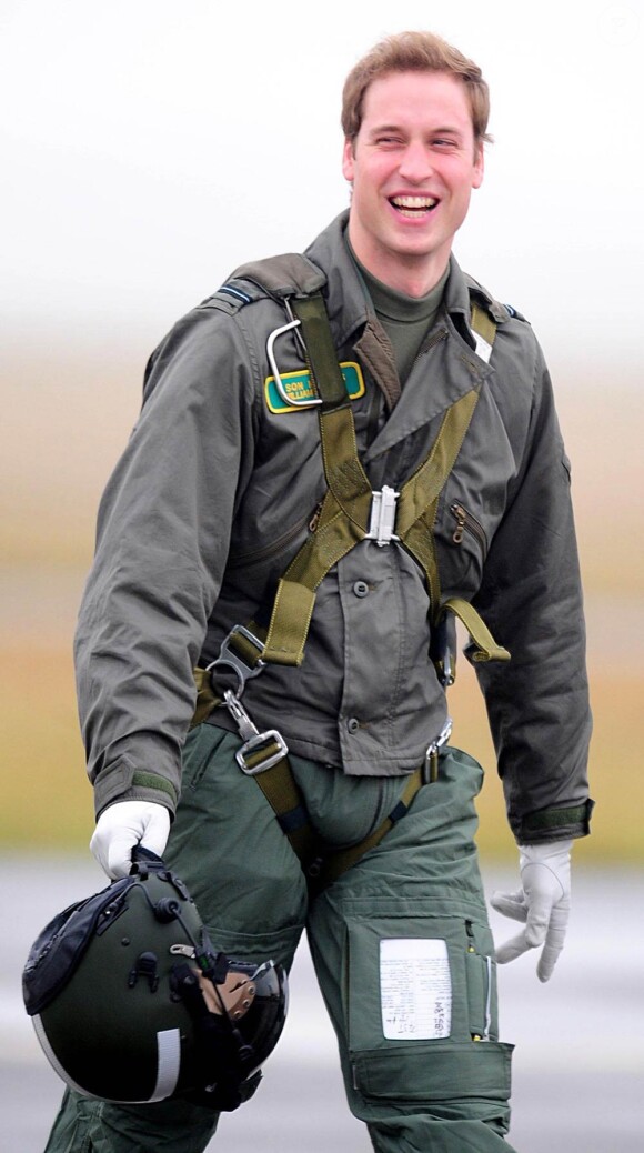 Prince William se prépare à décoller de la base RAF de Cranwell, le 17 janvier 2008.