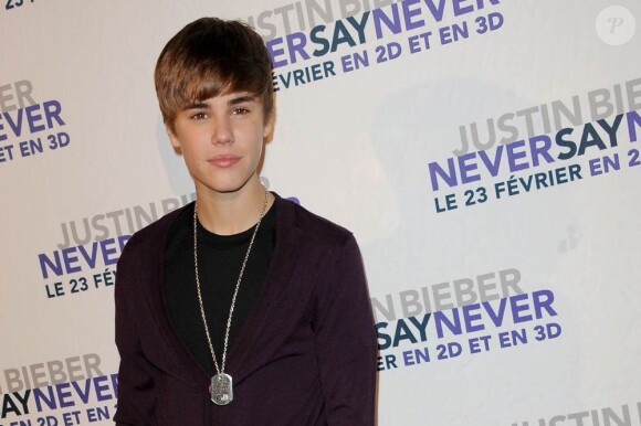 Justin Bieber présente le long métrage Never Say Never, au Grand Rex, à Paris, le 17 février 2011.