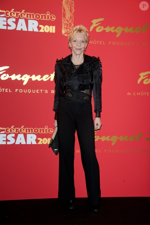 Tonie Marshall arrive au gala organisé au restaurant le Fouquet's à Paris, le 25 février 2011.