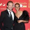 Vincent Perez et sa femme Karine Silla arrivent au gala organisé au restaurant le Fouquet's à Paris, le 25 février 2011.