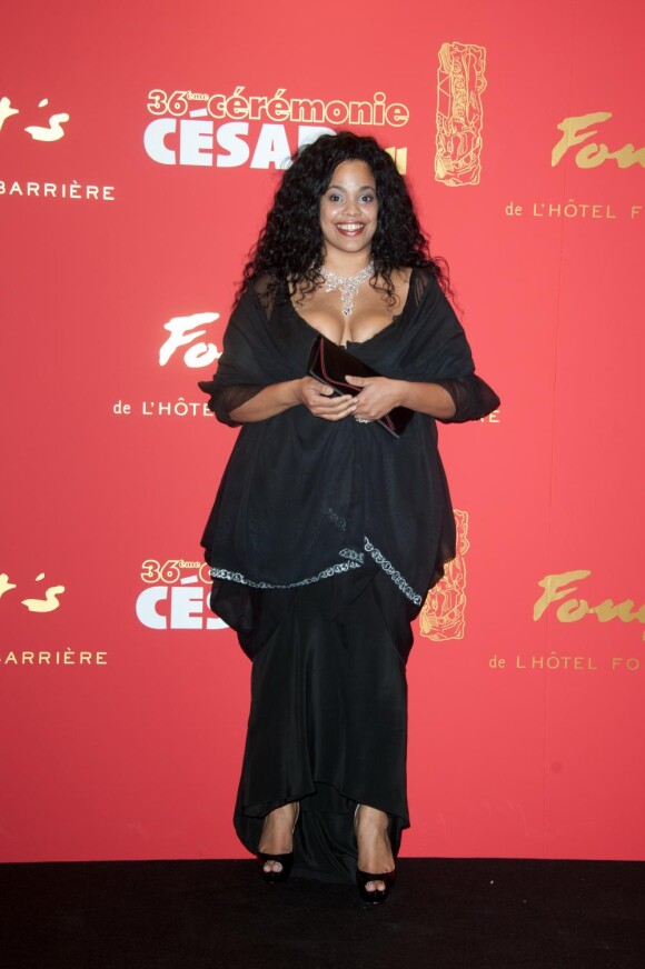 Yahima Torres arrive au gala organisé au restaurant le Fouquet's à Paris, le 25 février 2011.