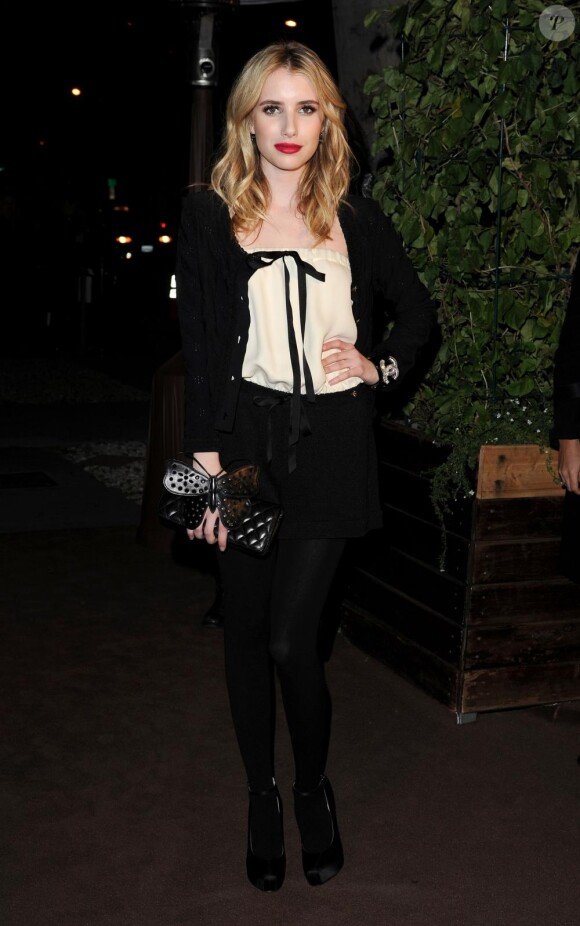 Emma Roberts au diner organisé par Chanel avant les Oscars au restaurant Madeos à Los Angeles, le 26 février 2011.