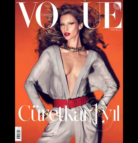 Gisele Bündchen en couverture du magazine Vogue, édition Turquie, mars 2011.