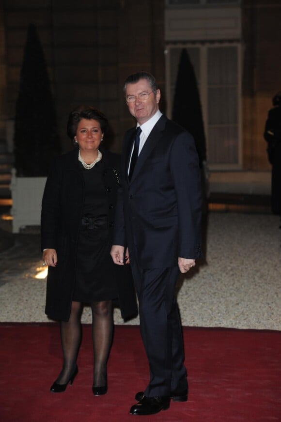 Henri de Raincourt et son épouse lors du dîner avec l'invité d'honneur le président d'Afrique du sud, à l'Elysée le 2 mars 2011 à Paris
 