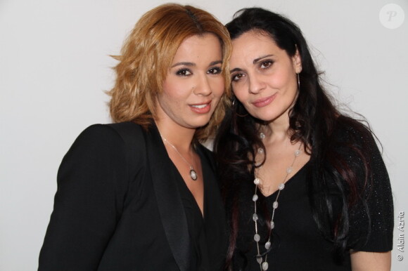 Olivia Cattan et Chimène Badi dans les coulisses de l'émission Chabada spéciale journée de la femme diffusée le 7 mars 2011 sur France 3