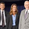 Bill Gates, sa femme Melinda et Warren Buffett, New York, le 26 juin 2006