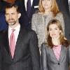 Letizia d'Espagne et son époux le prince héritier Felipe lors d'une audience officielle dans le palais royal de Zarzuela à Madrid le 15 mars 2011