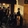 Emma Watson et Cyril Descours tourne la pub Lancome dirigés par le photographe Mario Testino, rue Charlemagne à Paris, le 15 mars 2011