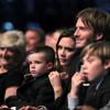 David Beckham et sa jolie famille en décembre 2010 lors d'une remise de prix pour sa carrière