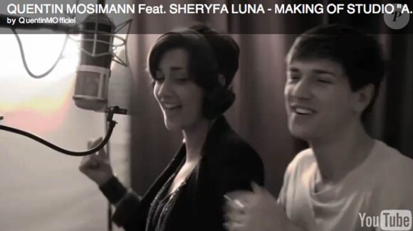 Quentin Mosimann et Sheryfa Luna dans le making of de l'enregistrement de leur duo All Alone (Est-ce qu'un jour), dévoilé le 18 mars 2011