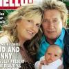 Rod Stewart, Penny Lancaster et le petit Aiden en couverture de Hello