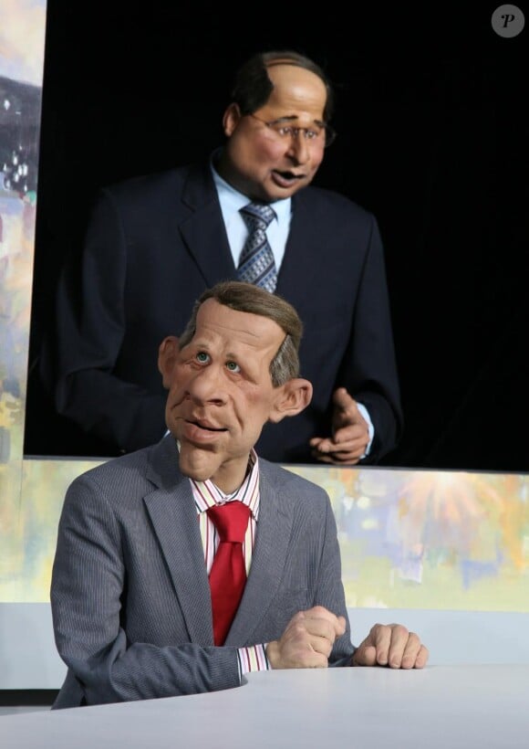 Marionnettes des Guignols - PPDA et François Hollande.