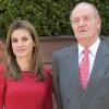 Letizia et le roi Juan Carlos lors d'un déjeuner à Madrid le 31 mars 2011