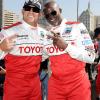 Tito Ortiz et Djimon Hounsou lors de la course Toyota des célébrités, à Long Beach le 5 avril 2011