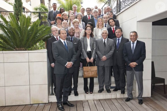 Caroline de Monaco lors de l'assemblée générale de l'AMADE, le 8 avril 2011, à l'hôtel de Paris, à Monaco.