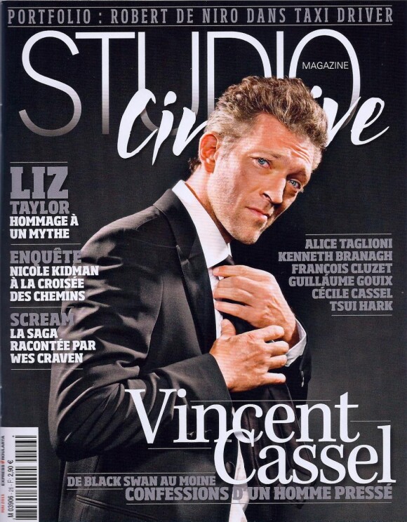 Vincent Cassel en couverture du magazine Studio CinéLive du mois de mai 2011