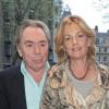 Andrew Lloyd Webber et son épouse lors de l'after party après la première représentation de la comédie musicale Betty Blue Eyes à Londres le 13 avril 2011