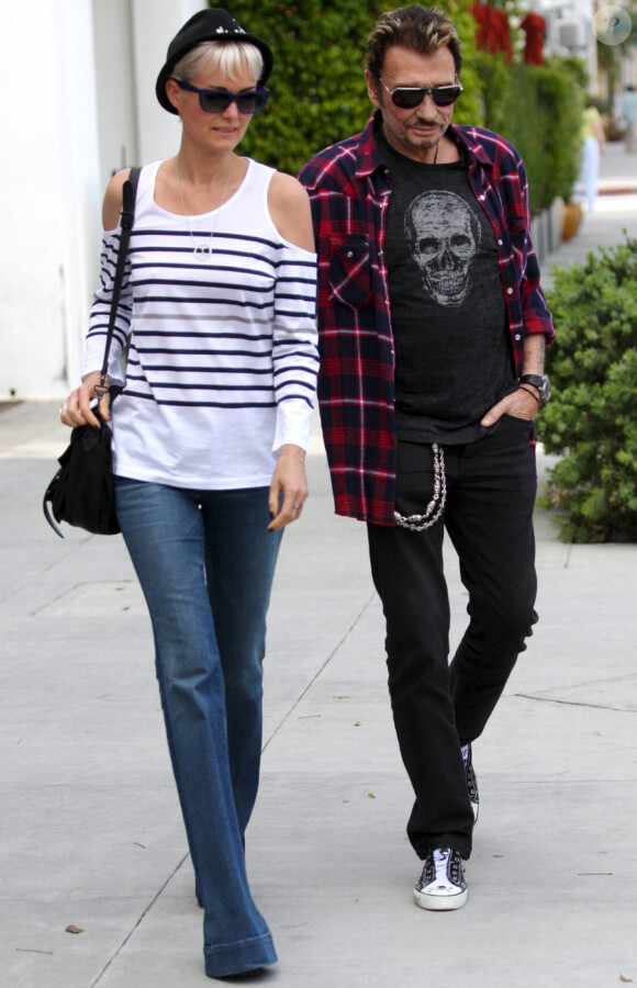 Johnny et Laeticia Hallyday à Los Angeles le 5 avril 2011