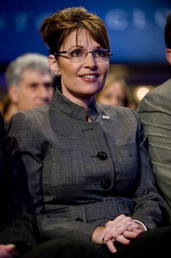 Sarah Palin, lors d'un meeting pour la présidentielle américaine, à New York, en avril 2008.