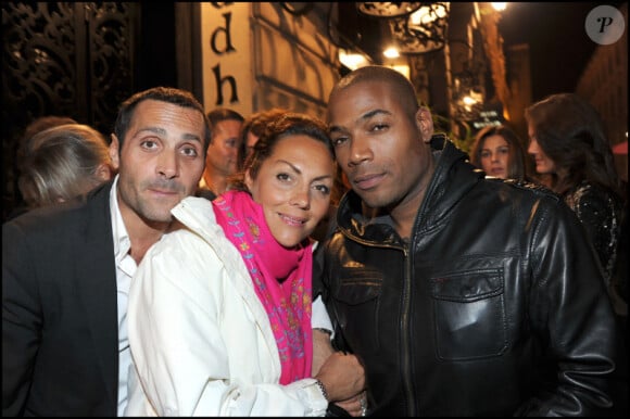 David Setrouk, Hermine de Clermont Tonnerre et Lord Kossity lors de la soirée d'inauguration de la nouvelle compilation du Buddha Bar à Paris le 28 avril 2011