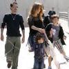 Jennifer Lopez, Marc Anthony, leur fille Emme Maribel et Cristian (le fils de Marc) se rendent au cinéma Grand Palace, à Los Angeles, le 23 avril 2011.