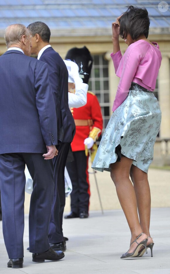 Barack et Michelle Obama et le duc d'Edinbourg, à Londres, le 24 mai 2011.
