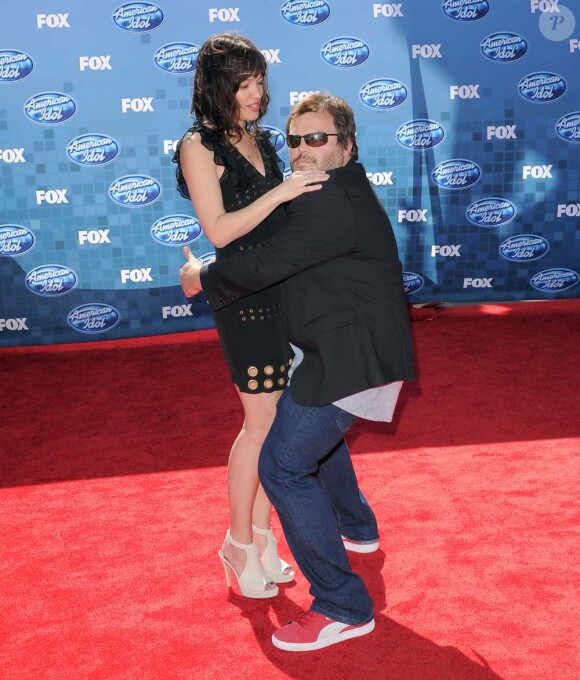 Finale d'American Idol à Los Angeles, le 25 mai 2011 : Jack Black et sa femme.