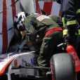 Le très grave accident de Sergio Perez lors des essais du Grand Prix de Monaco, le 28 mai 2011.