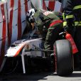 Le terrible accident de Sergio Perez lors des essais du Grand Prix de Monaco, le 28 mai 2011.