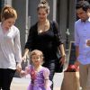 Jessica Alba, Cash Warren, et leur fille Honor et la nounou, à la sortie du déjeuner d'anniversaire de l'adorable fillette à New York ! Le 7 juin 2011