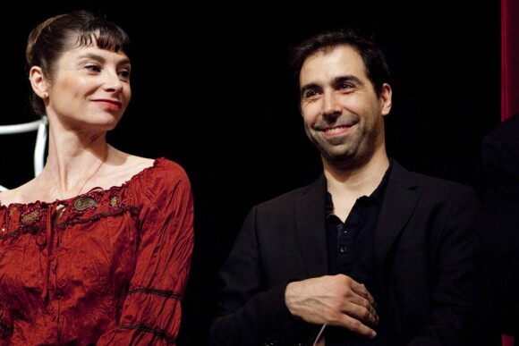 Marianne Giraud et Julien Sibre à la conférence de presse du festival de Ramatuelle, le 7 juin 2011.
