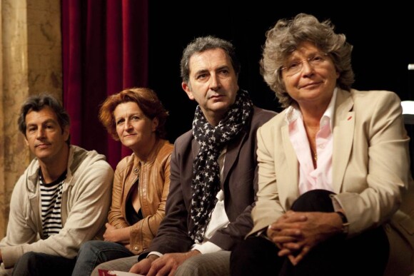 Jean-Philippe Bêche, Anne Bourgeois, François Morel et Jacqueline Franjou à la conférence de presse du festival de Ramatuelle, le 7 juin 2011.