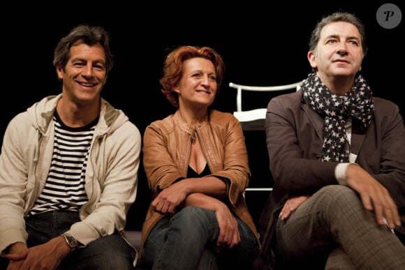 Jean-Philippe Bêche, Anne Bourgeois et François Morel à la conférence de presse du festival de Ramatuelle, le 7 juin 2011.