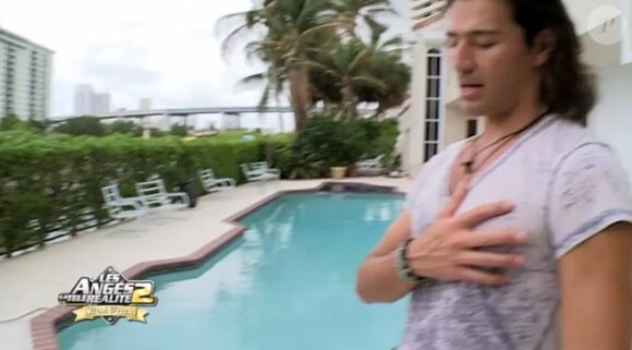 Brandon en plein cours dans les anges de la télé réalité : Miami Dreams, vendredi 10 juin sur NRJ 12.