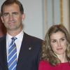 Letizia d'Espagne et Felipe au palais royal à Madrid le 9 juin 2011