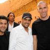 Jamel Debbouze et son frère Mohamed Debbouze aux côtés de Zinedine Zidane durant le 1er Festival Marrakech du Rire à Marrakechle 11 juin 2011