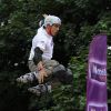 Taïg Khris s'entraîne à l'INSEP le 8 juin 2011, pour préparer son saut du haut de la butte Montmartre prévu pour le 2 juillet 2011 à Paris