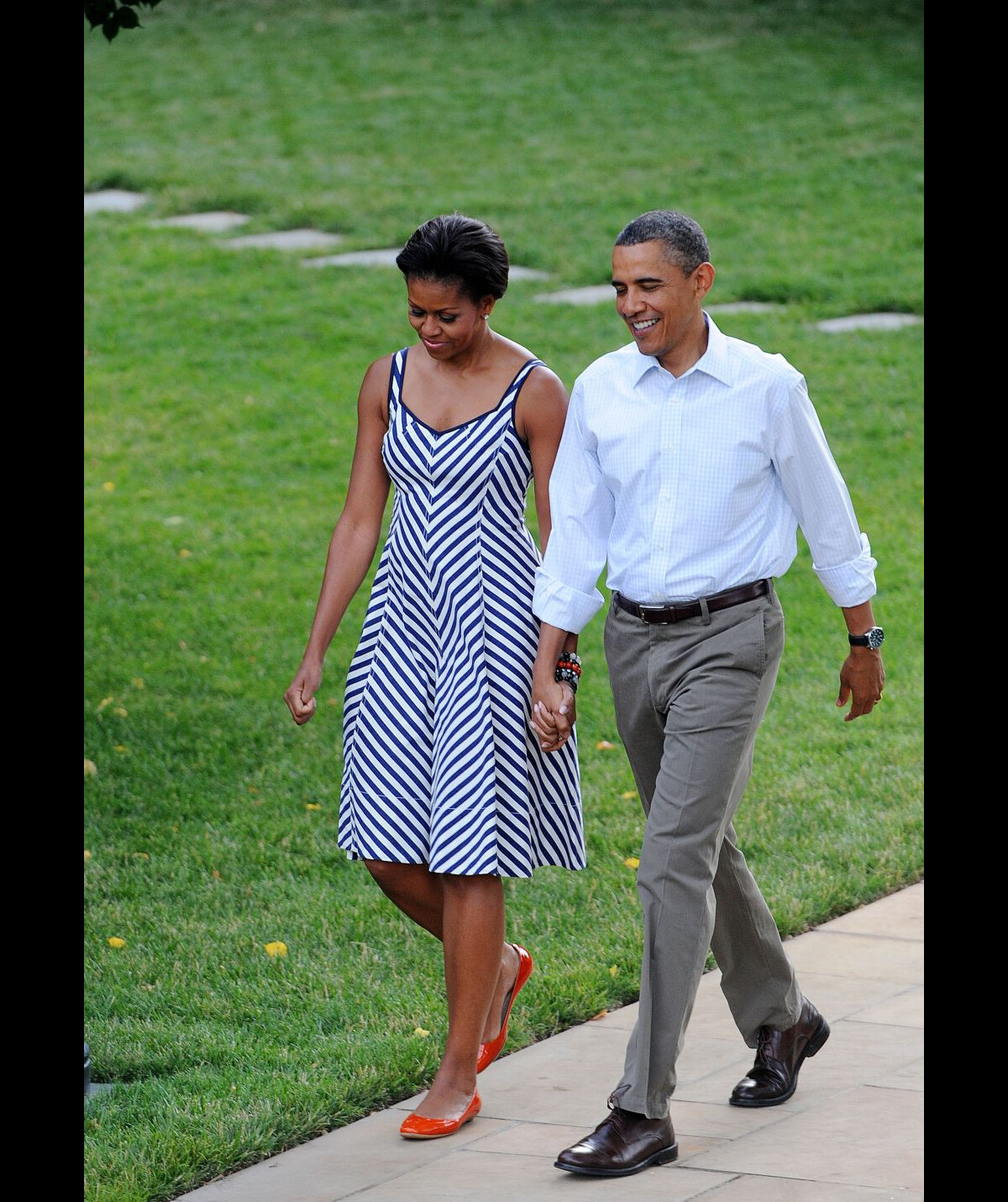 Photo : Michelle et Barack Obama dans les jardins de la Maison Blanche ...