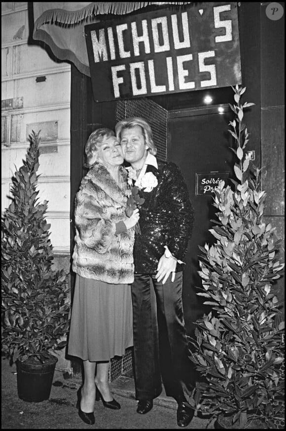 Michou et Line Renaud à Paris, le 4 décembre 1975.