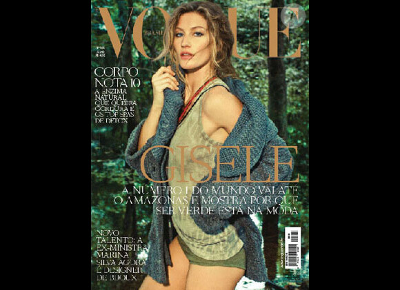 Gisele Bündchen est sublime en couverture du magazine Vogue. Elle a posé au Brésil devant l'objectif de Jacques Dequeker.