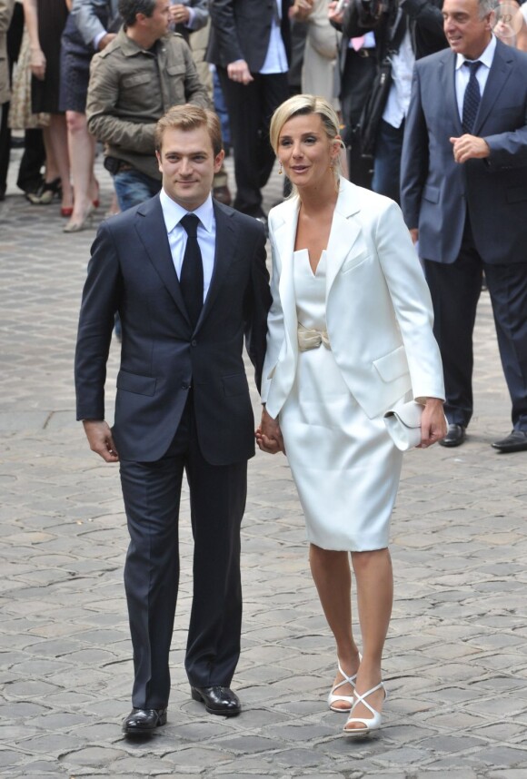 Renaud Capuçon et Laurence Ferrari lors de leur mariage, à la mairie du XVIe arrondissement de Paris, le 3 juillet 2009.